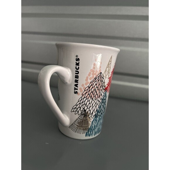 Starbucks 2018 11oz  Coffee Tea Mug Christmas Trees Holidays Limited Edition - Picture 2 of 6